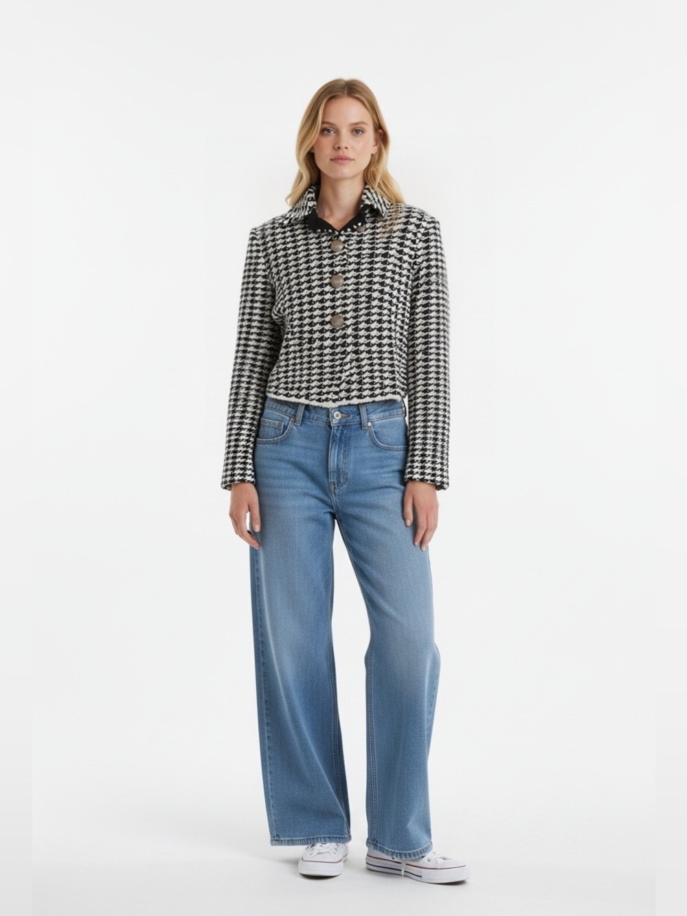 ST. John Kints Houndstooth Tweed Jacket Blazer